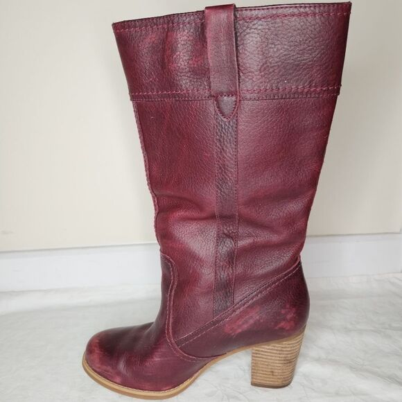 Timberland Burgundy Leather Riding Boots - Picture 6 of 13